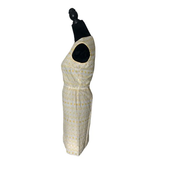 Authentic Vintage Elinor Porter 1950’s Yellow & Cream Embroidered Prairie Dress - Picture 8 of 16
